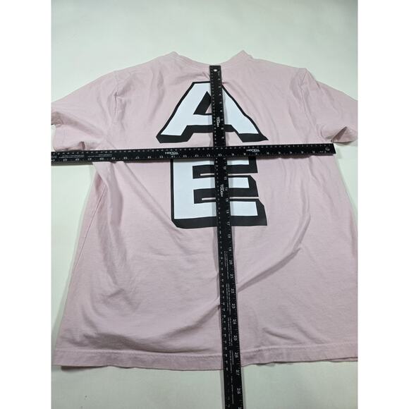 American Eagle Shirt Adult Large Pink Spellout Big Logo Graphic Tee Cotton Mens - Picture 3 of 4